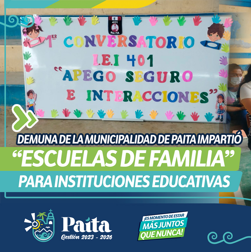 Demuna de la Municipalidad de Paita impartió “Escuelas de Familia”