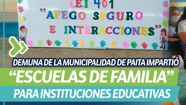 Demuna de la Municipalidad de Paita impartió “Escuelas de Familia”