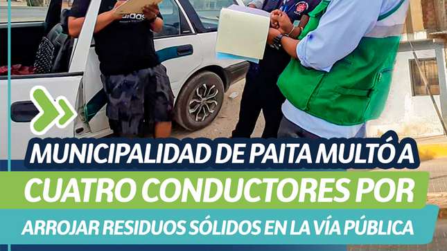 Municipalidad de Paita multó a cuatro conductores