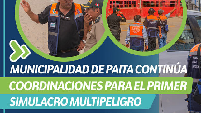 Municipalidad de Paita continúa coordinaciones para el primer Simulacro