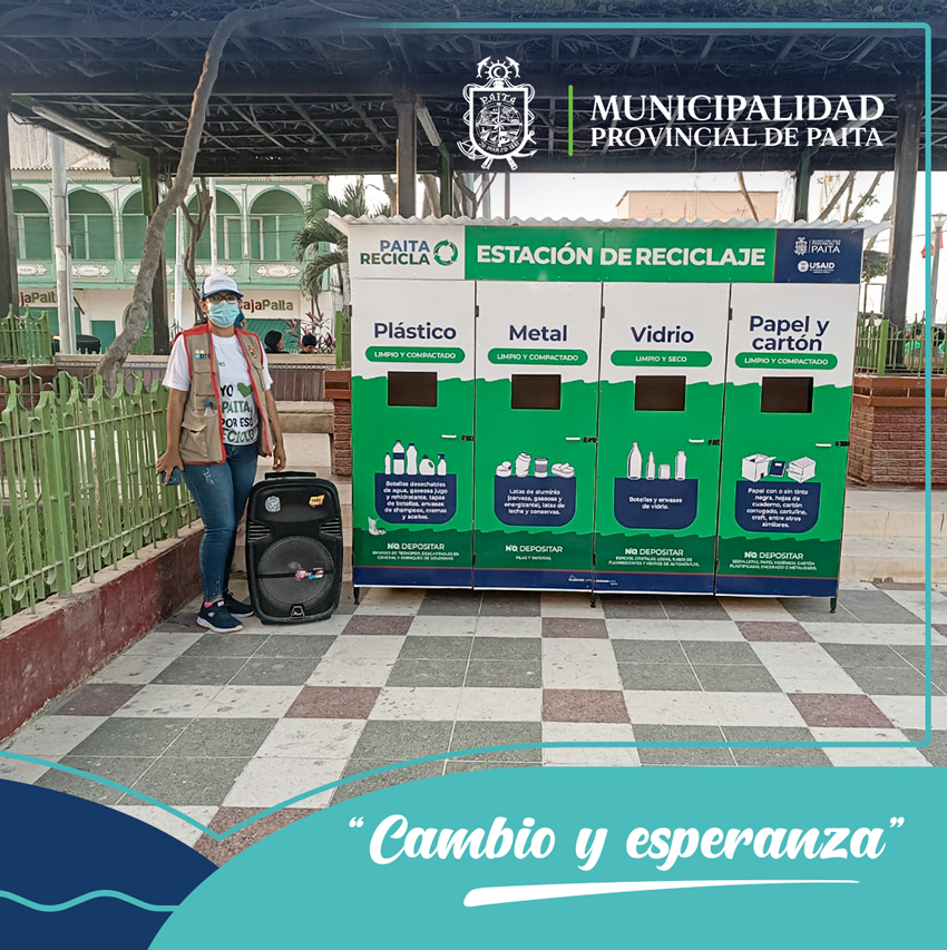 Municipalidad de Paita Instala Puntos de Reciclaje