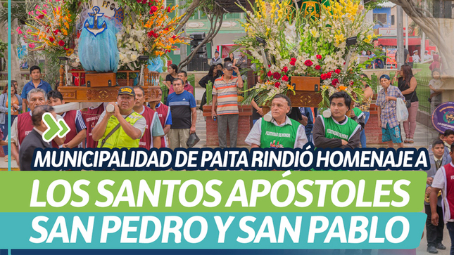 Municipalidad de Paita rindió homenaje a los santos apóstoles 