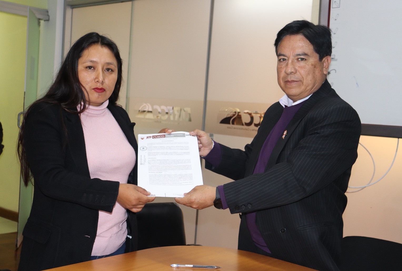 Acta de Entendimiento entre la GRTC y la Municipalidad Provincial de Paucartambo”