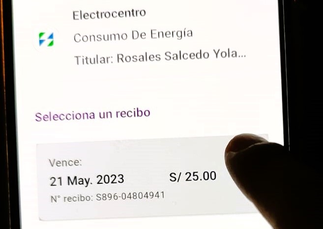 SELVA CENTRAL: Aplicativo móvil Yape permite un pago rápido y fácil del recibo de luz
