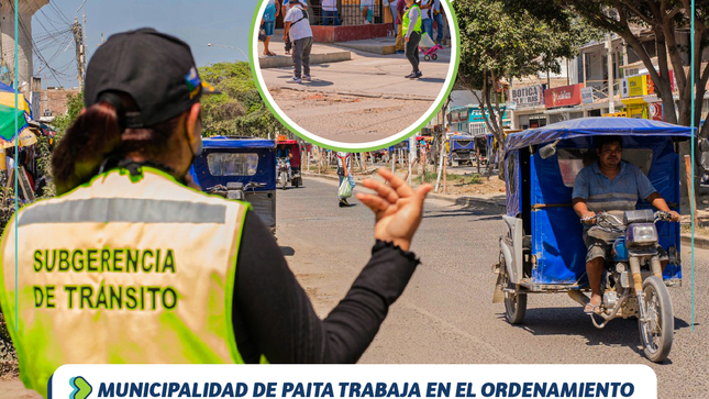 Municipalidad de Paita trabaja en el ordenamiento del tránsito 