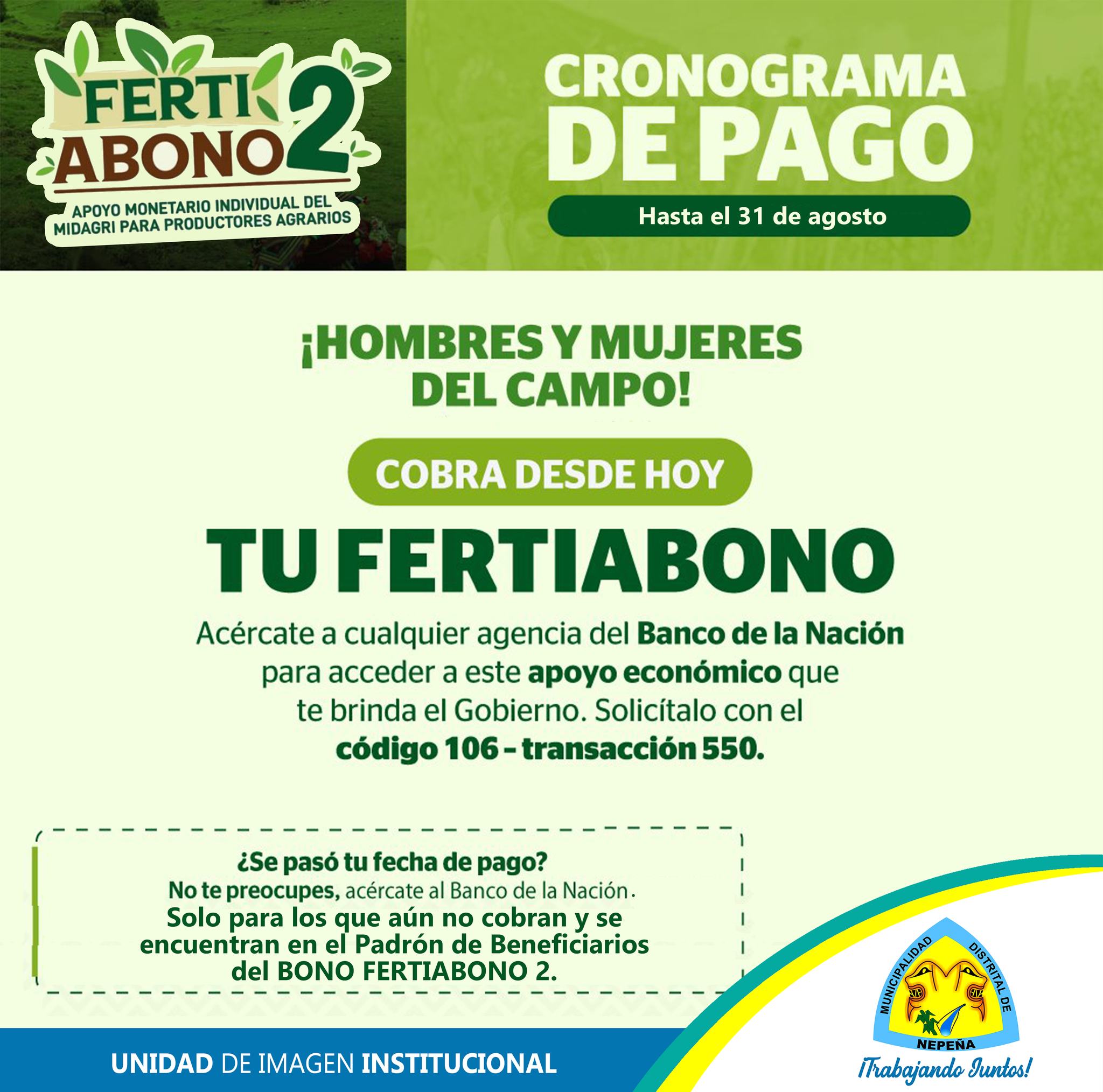 Beneficiarios del 𝗕𝗢𝗡𝗢 𝗙𝗘𝗥𝗧𝗜𝗔𝗕𝗢𝗡𝗢 𝟮