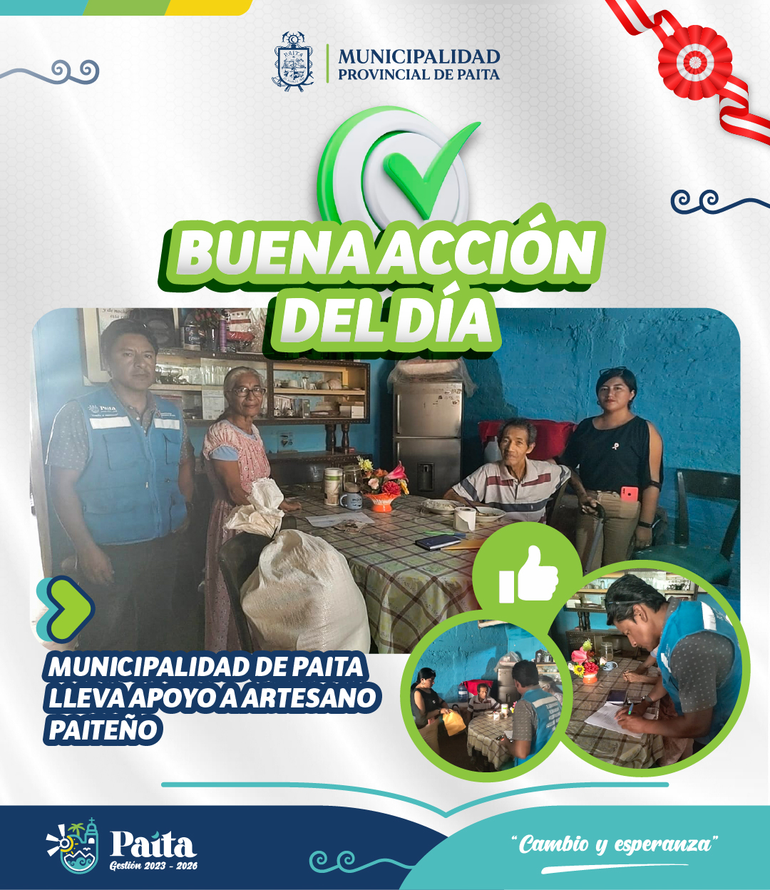 Municipalidad de Paita lleva apoyo a artesano Paiteño