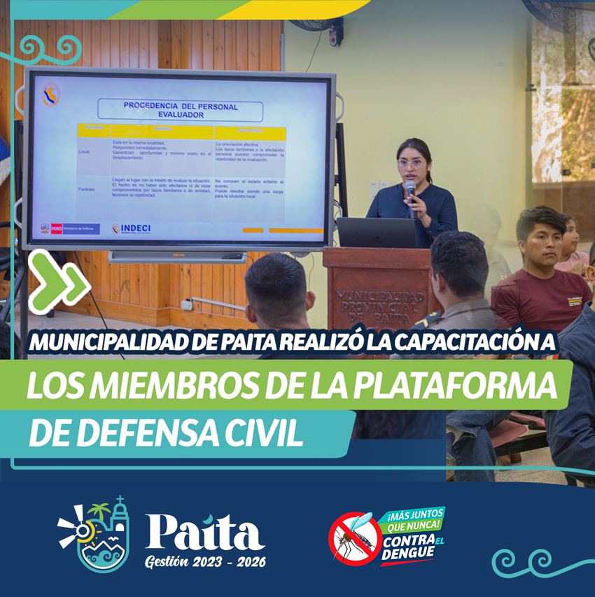 Capacitación a los miembros de la plataforma de Defensa Civil