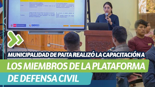 Capacitación a los miembros de la plataforma de Defensa Civil 