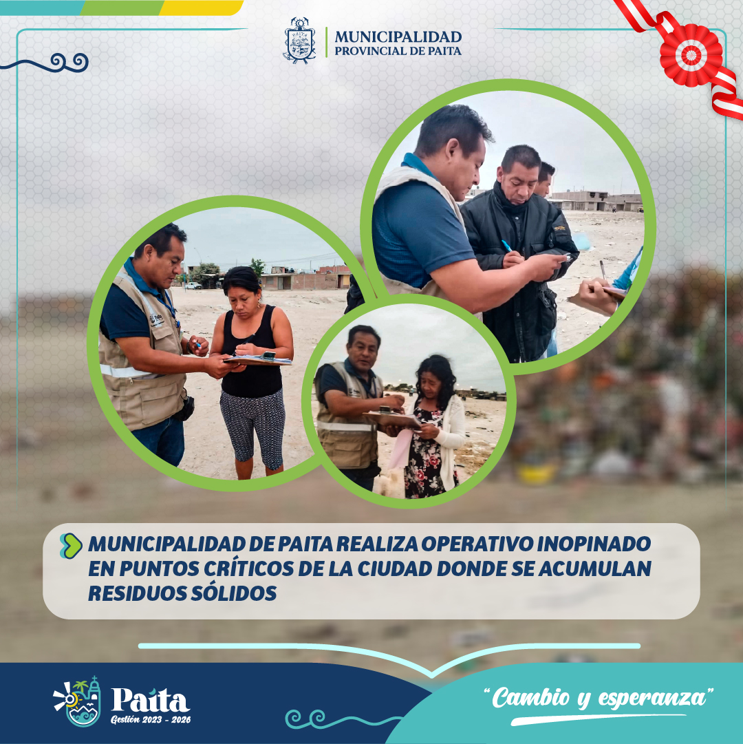 Municipalidad de Paita realiza operativo inopinado