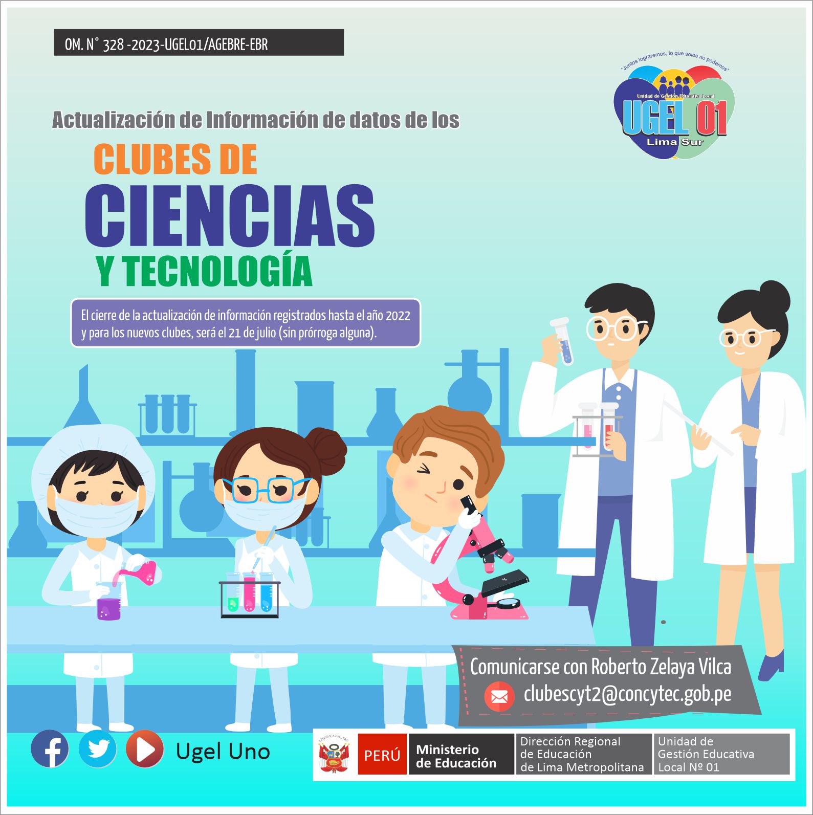 Actualización de información de datos de los clubes de ciencia y tecnología