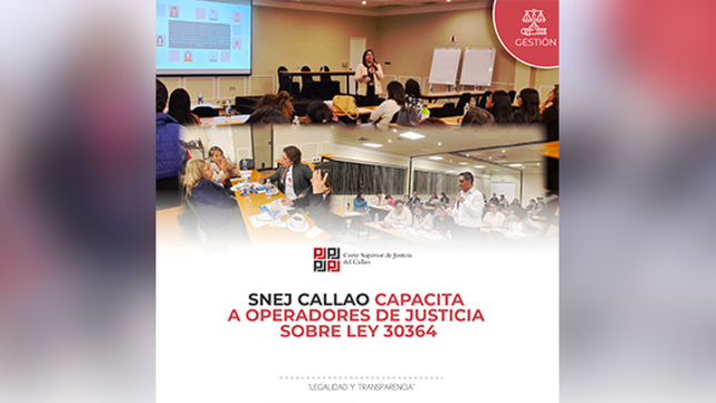 SNEJ Callao capacita a operadores de justicia sobe Ley 30364