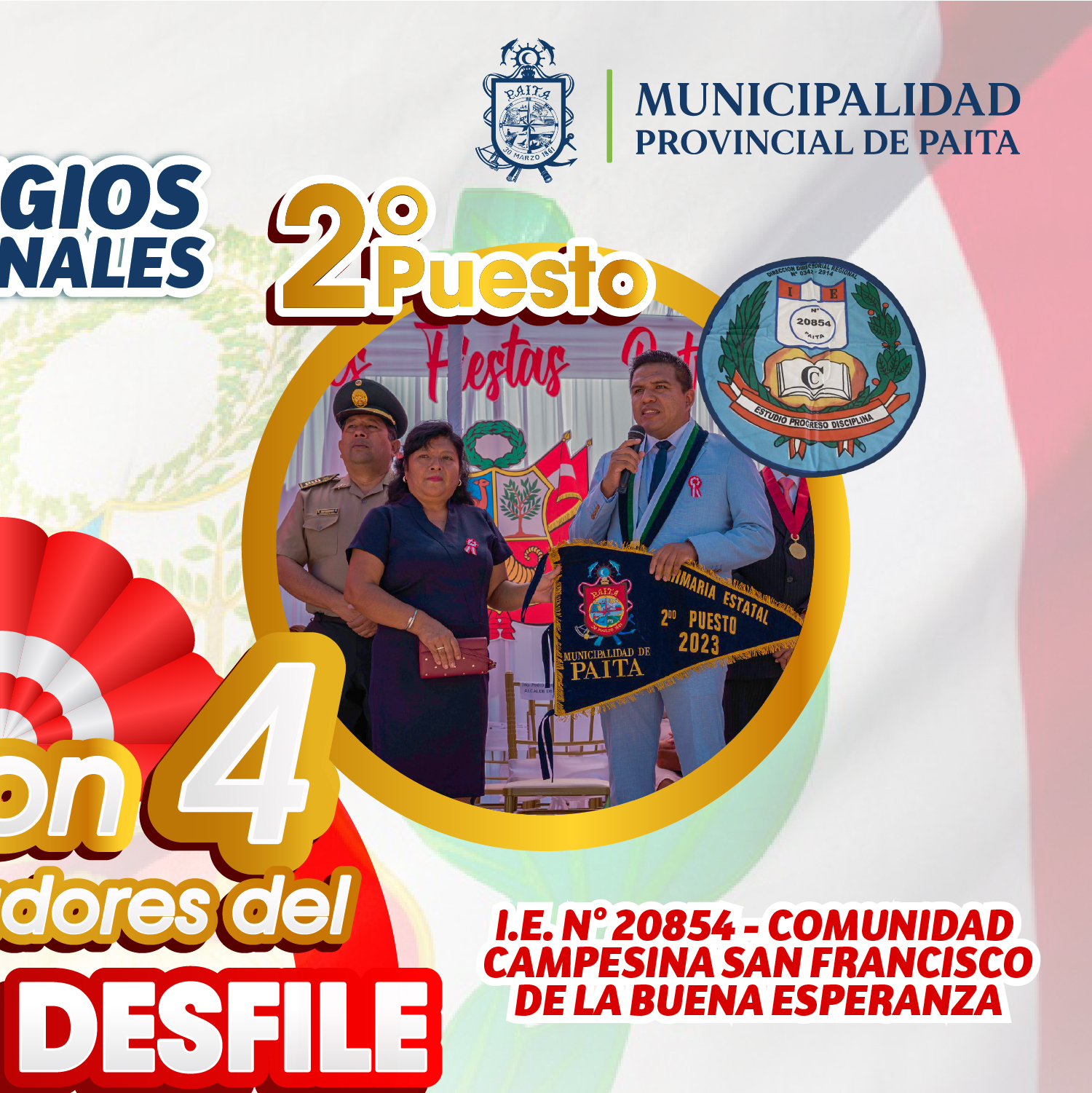 Fueron 4 los ganadores del gran desfile escolar del nivel primario