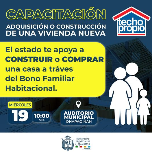 Te invitamos a participar en nuestra capacitaci贸n donde podr谩s conocer como construir o comprar una casa a trav茅s del bono familiar habitacional.