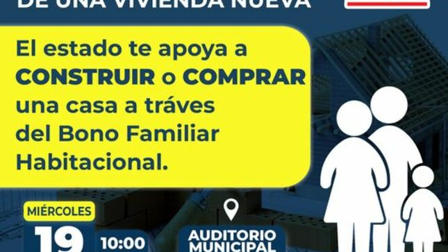 Te invitamos a participar en nuestra capacitación donde podrás conocer como construir o comprar una casa a través del bono familiar habitacional. 
