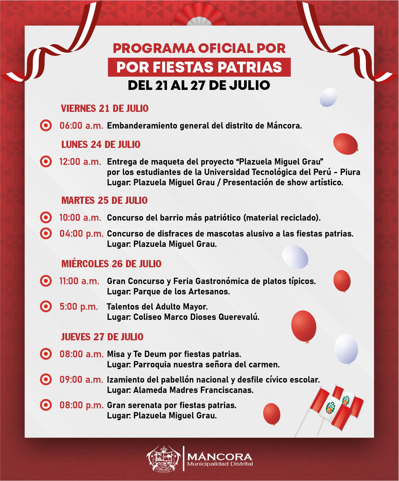 Programación especial por Fiestas Patrias
