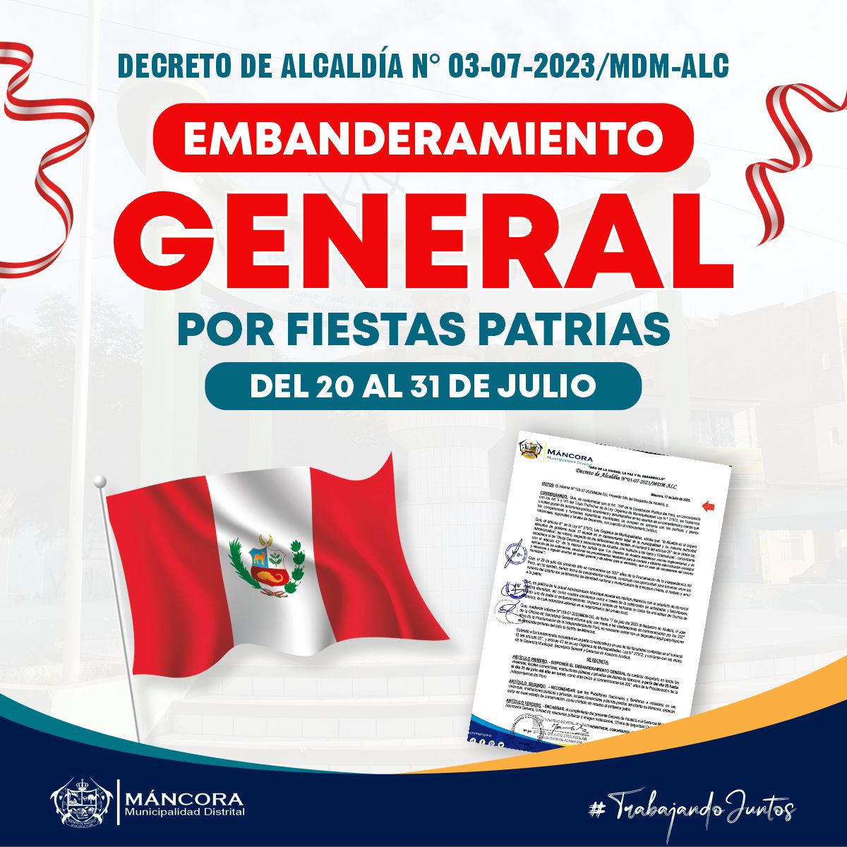 Embanderamiento por Fiestas Patrias