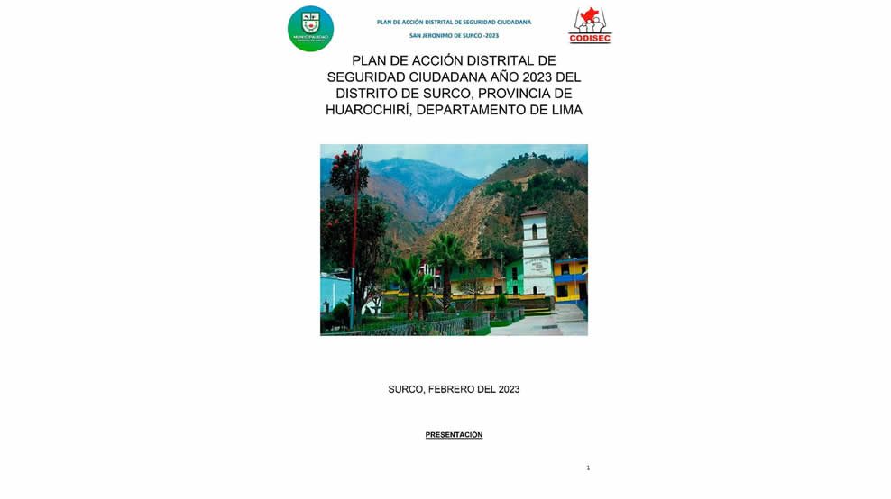 Plan de Acción Distrital de Seguridad Ciudadana - Año 2023