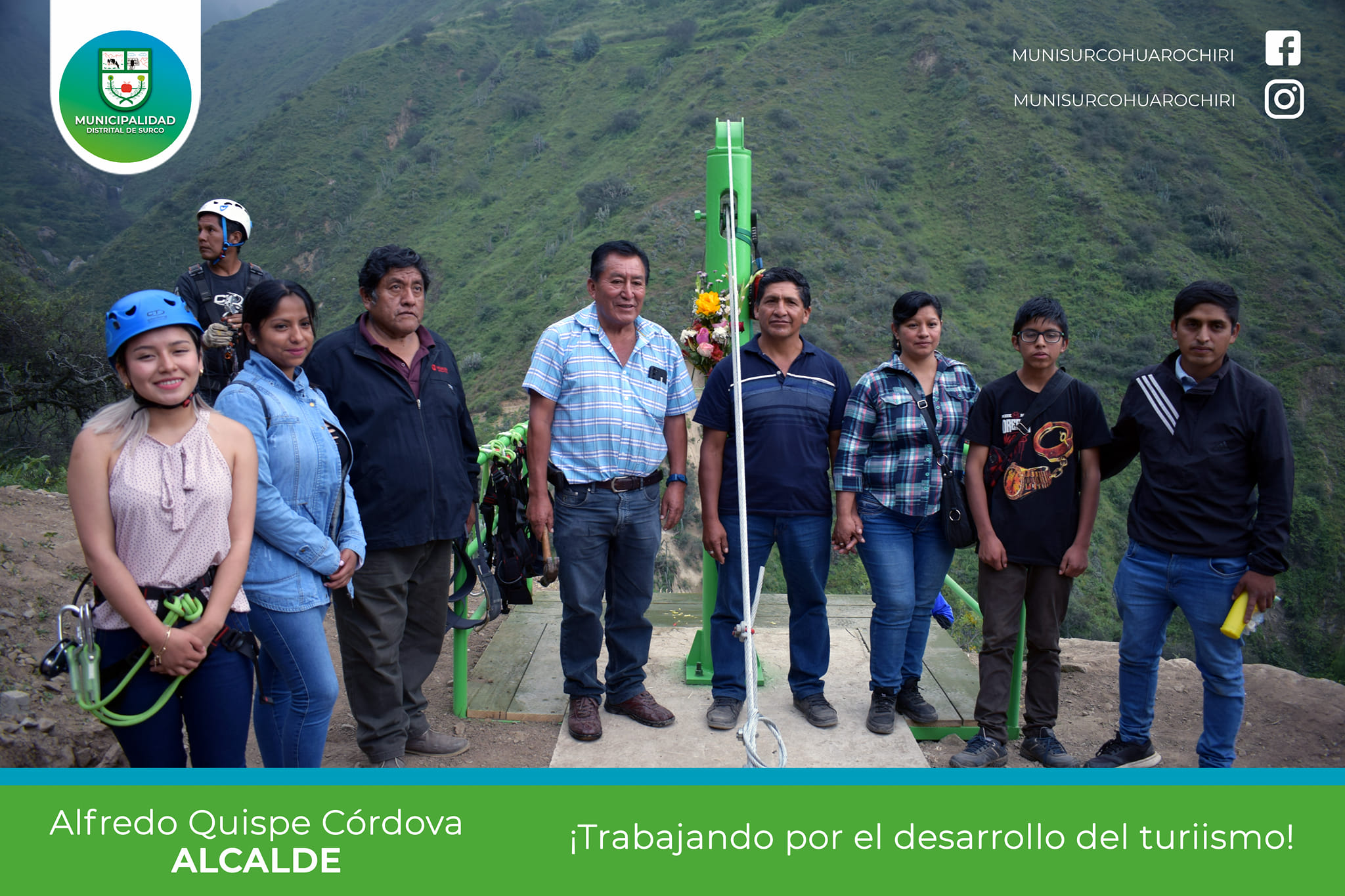 Alcalde de Surco Alfredo Quispe Participó en la inauguración del parque de aventuras en AYAS