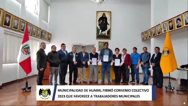 Municipalidad de Huaral firmó convenio colectivo 2023 que favorece a trabajadores municipales