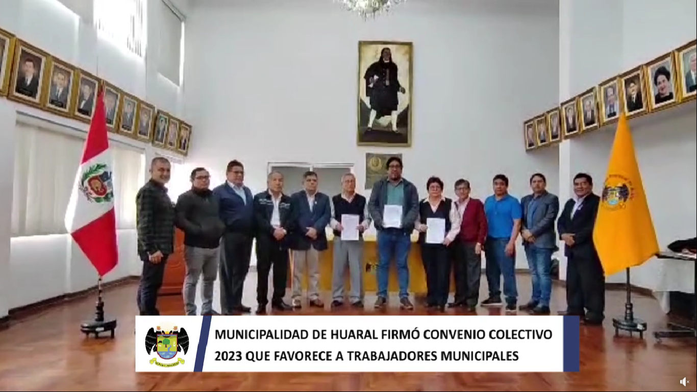 Municipalidad de Huaral firmó convenio colectivo 2023 que favorece a trabajadores municipales