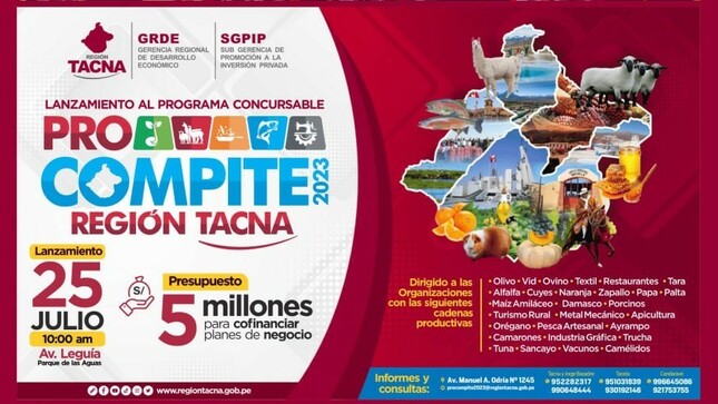 Procompite regional beneficiará a 28 cadenas productivas