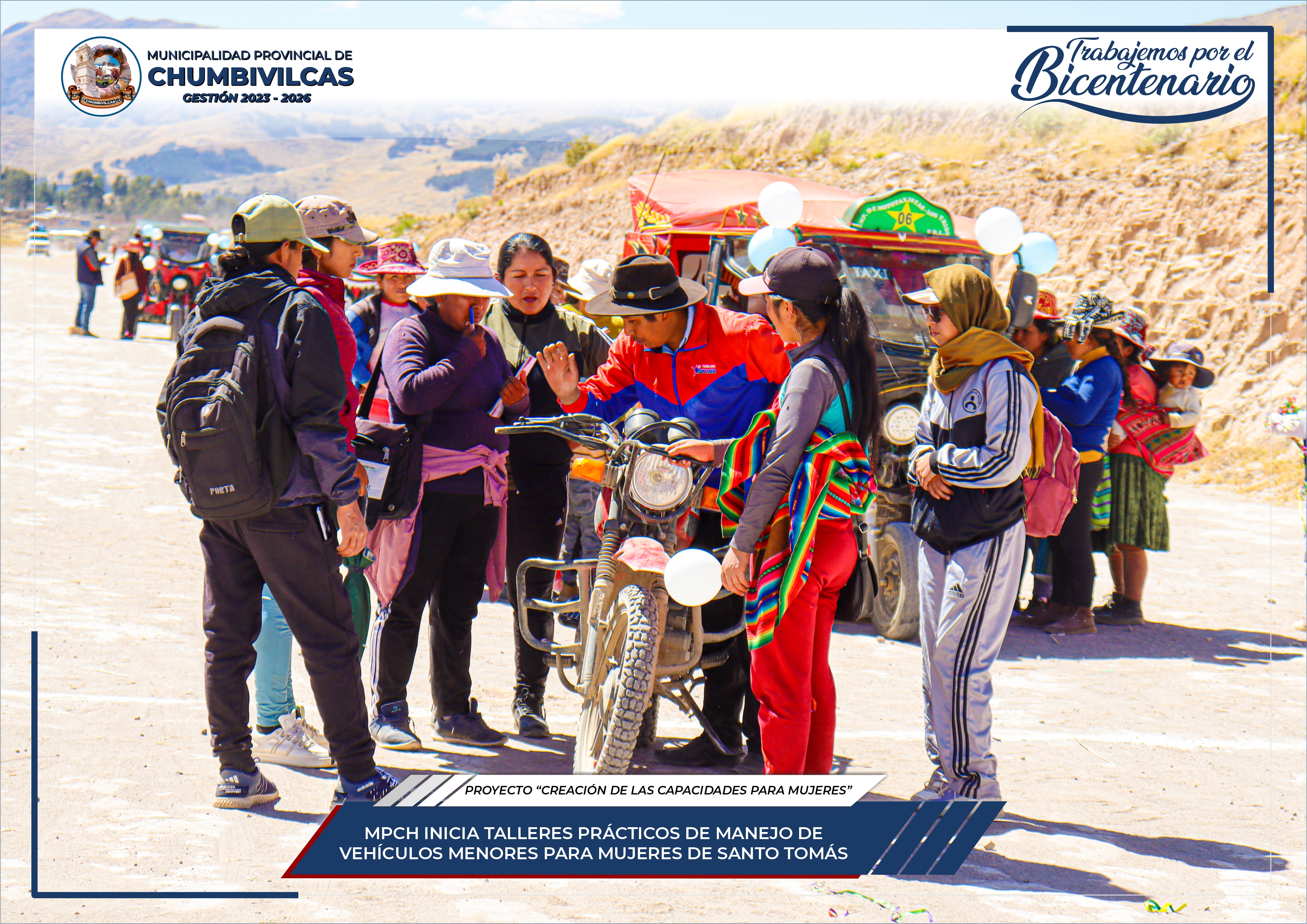 Municipalidad de Chumbivilcas inicia talleres prácticos para mujeres sobre manejo de vehículos menores en Santo Tomás