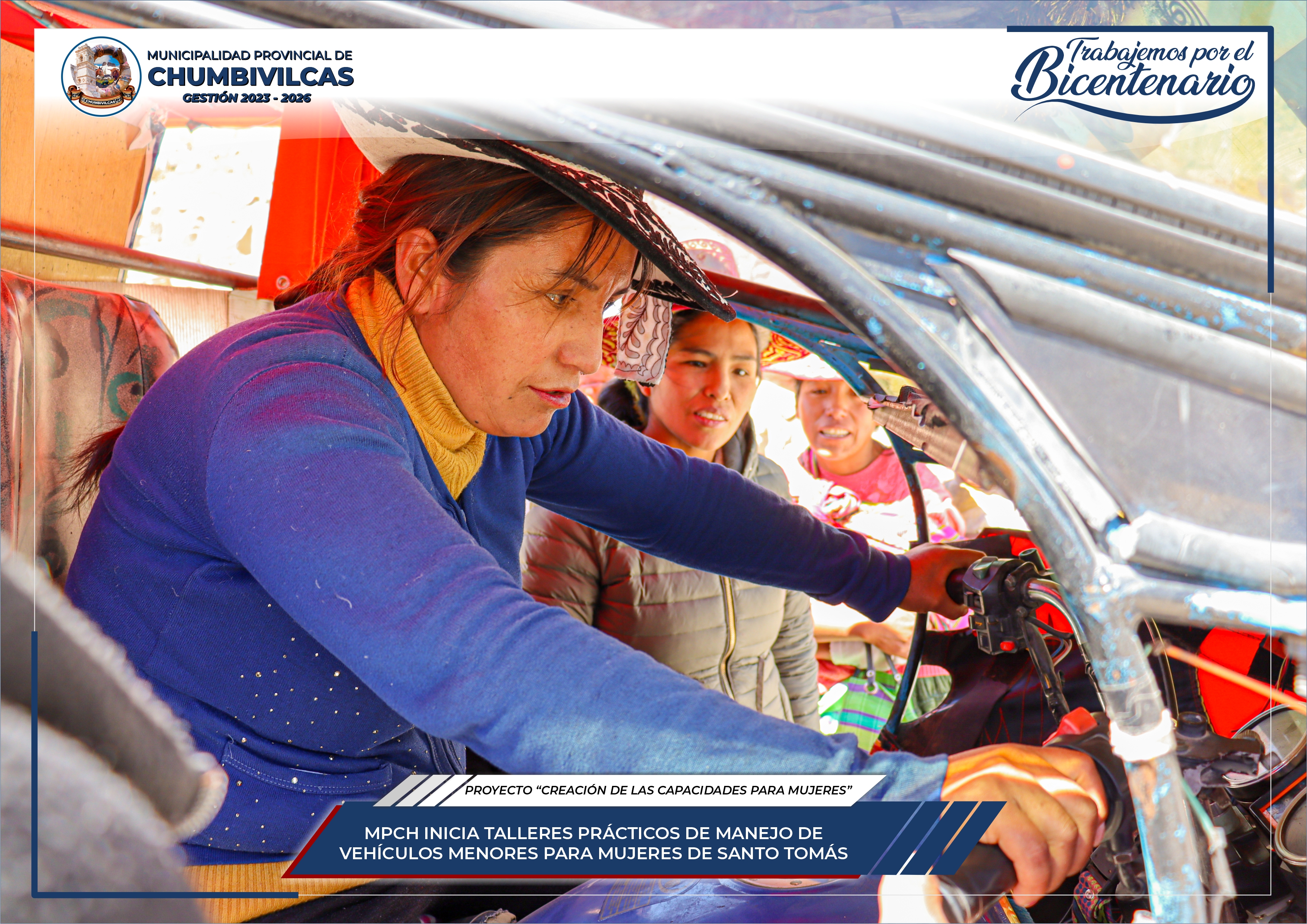 Municipalidad de Chumbivilcas inicia talleres prácticos para mujeres sobre manejo de vehículos menores en Santo Tomás