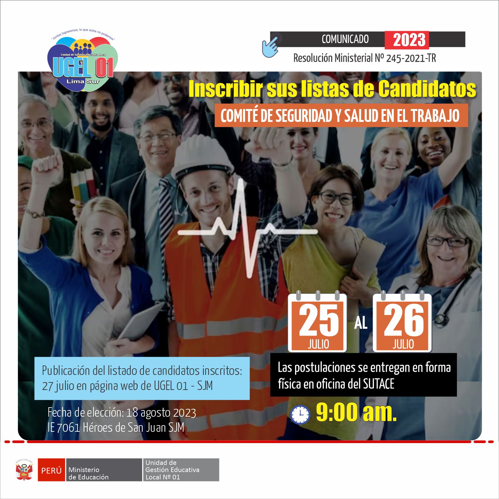 Inscribir sus listas de candidatos al comité de seguridad y salud en el trabajo