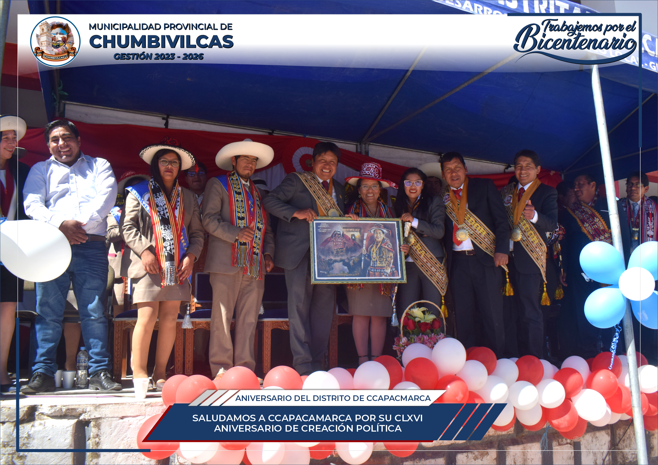 Municipalidad de Chumbivilcas saluda a Ccapacmarca por su CLXVI Aniversario de Creación Política