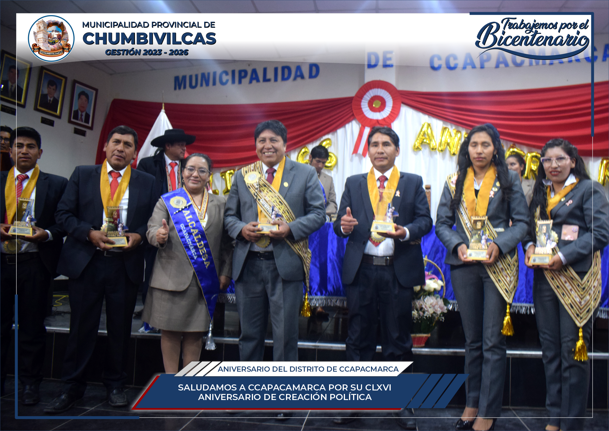 Municipalidad de Chumbivilcas saluda a Ccapacmarca por su CLXVI Aniversario de Creación Política