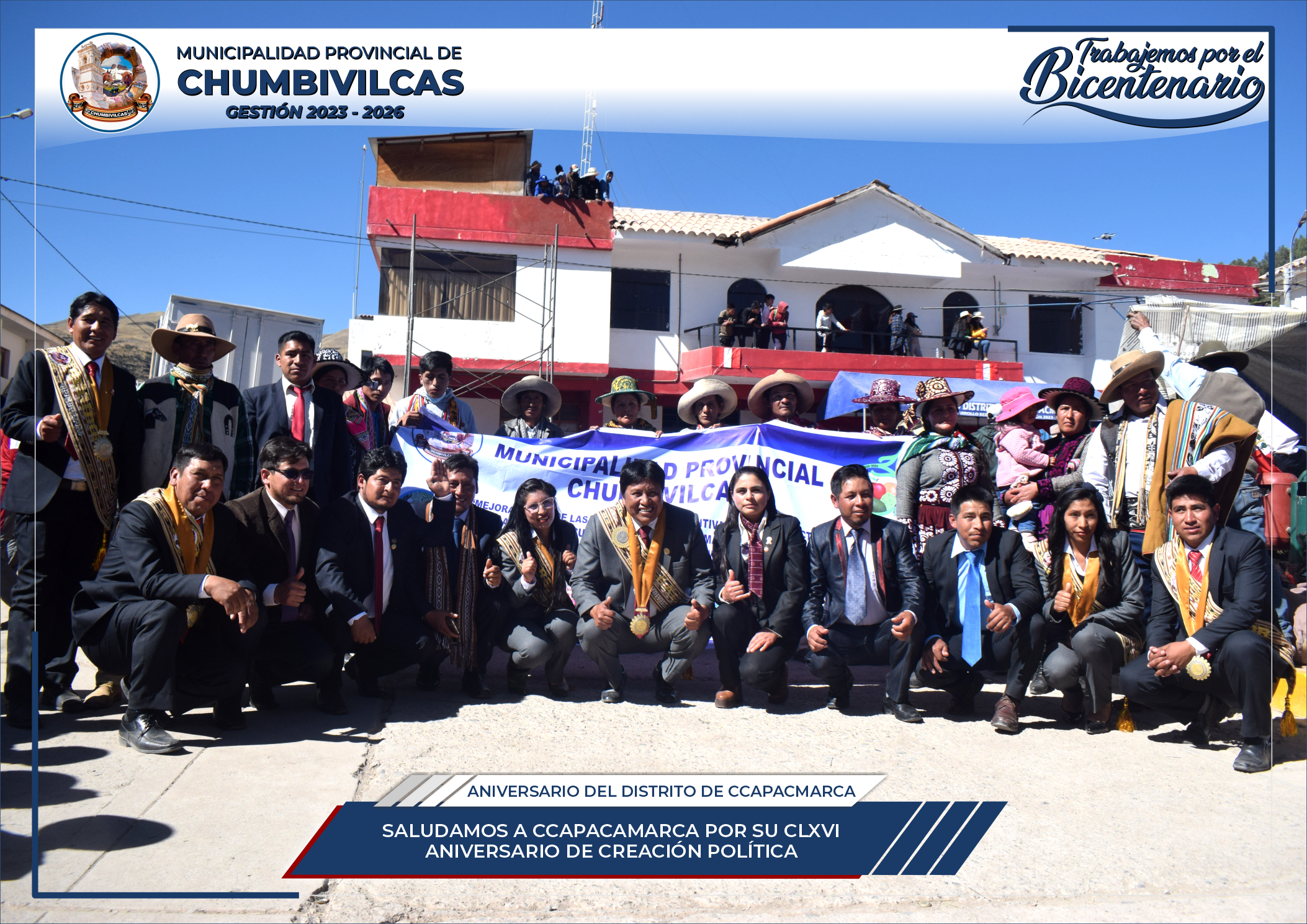 Municipalidad de Chumbivilcas saluda a Ccapacmarca por su CLXVI Aniversario de Creación Política