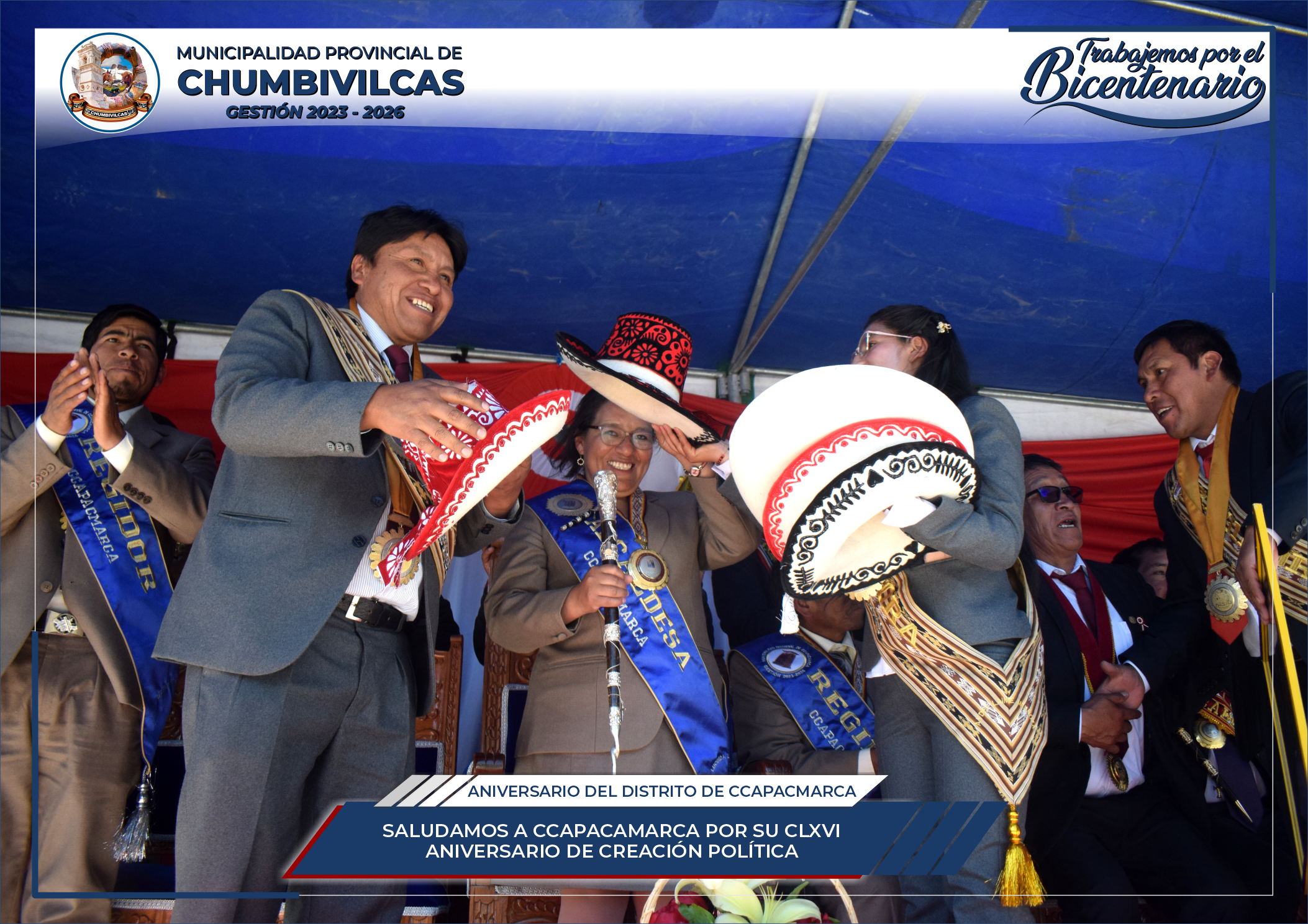 Municipalidad de Chumbivilcas saluda a Ccapacmarca por su CLXVI Aniversario de Creación Política