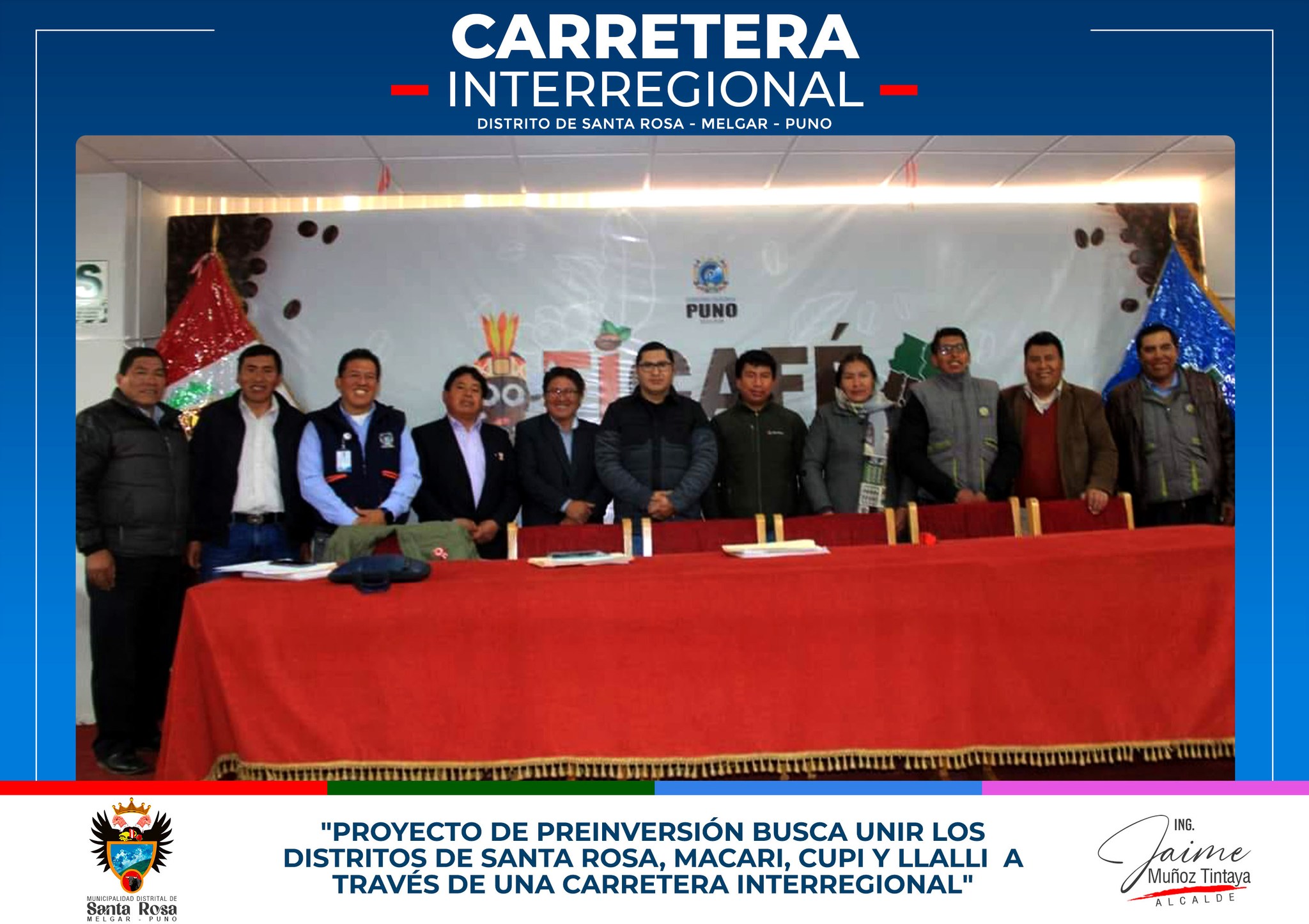 Proyecto de preinversion busca unir los distritos de Santa Rosa, Macari, Cupi Y LLalli a traves de una carretera interregionaAL"