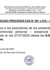 Vista preliminar de documento COMUNICADO (PLAZAS N° 01 Y 10) CONVOCATORIA CAS N° 001-2023-MDJ