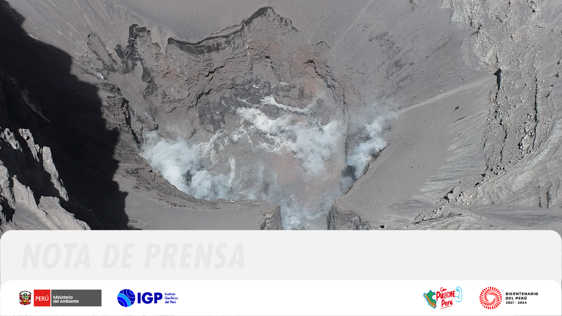 Dron del IGP sobrevuela el volcán Ubinas y obtiene imágenes inéditas de su cráter