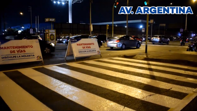 Venimos recorriendo cada zona del primer puerto para pintar la señalización vial en calles y avenidas principales