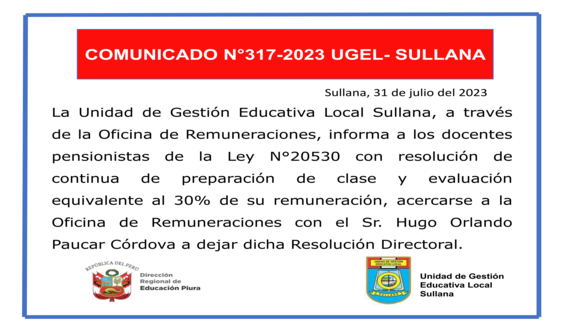 Comunicado N°317-2023