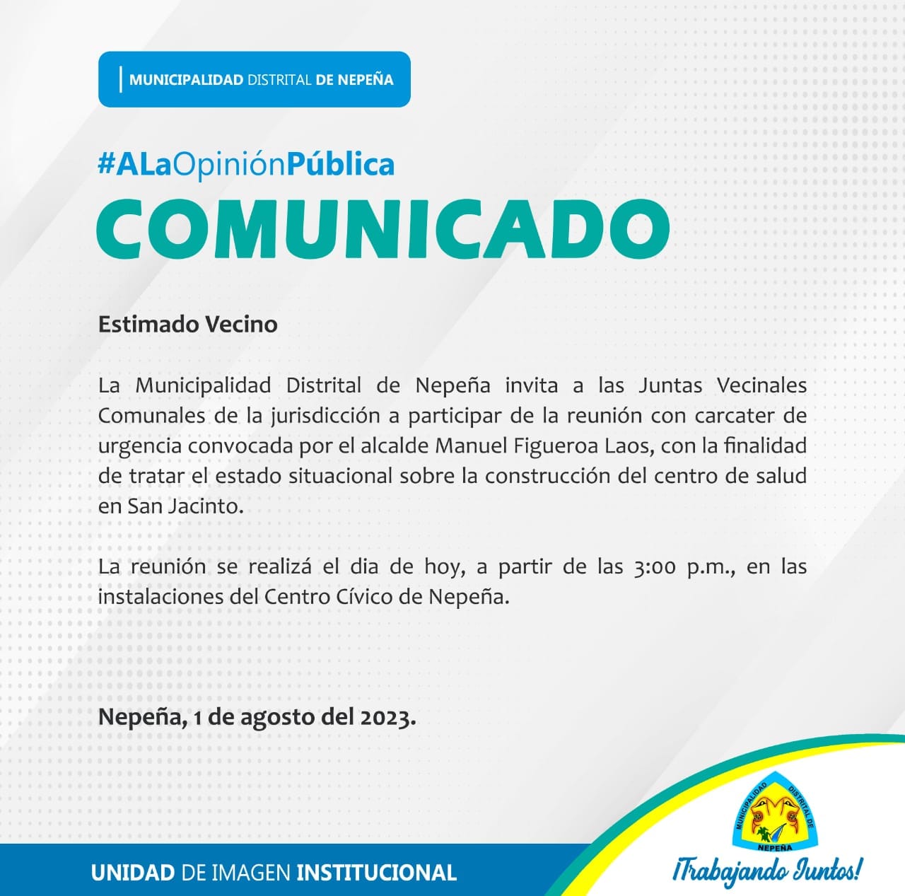 Convocatoria Juntas Vecinales Comunales