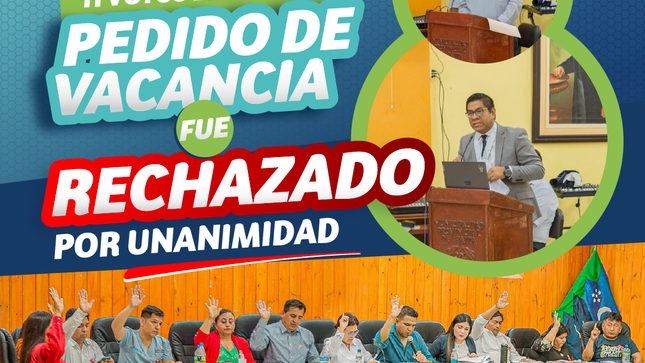 Rechazan por unanimidad pedido de vacancia