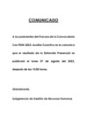 Vista preliminar de documento COMUNICADO 1 CONVOCATORIA P034-2023  AUXLIAR COACTIVO