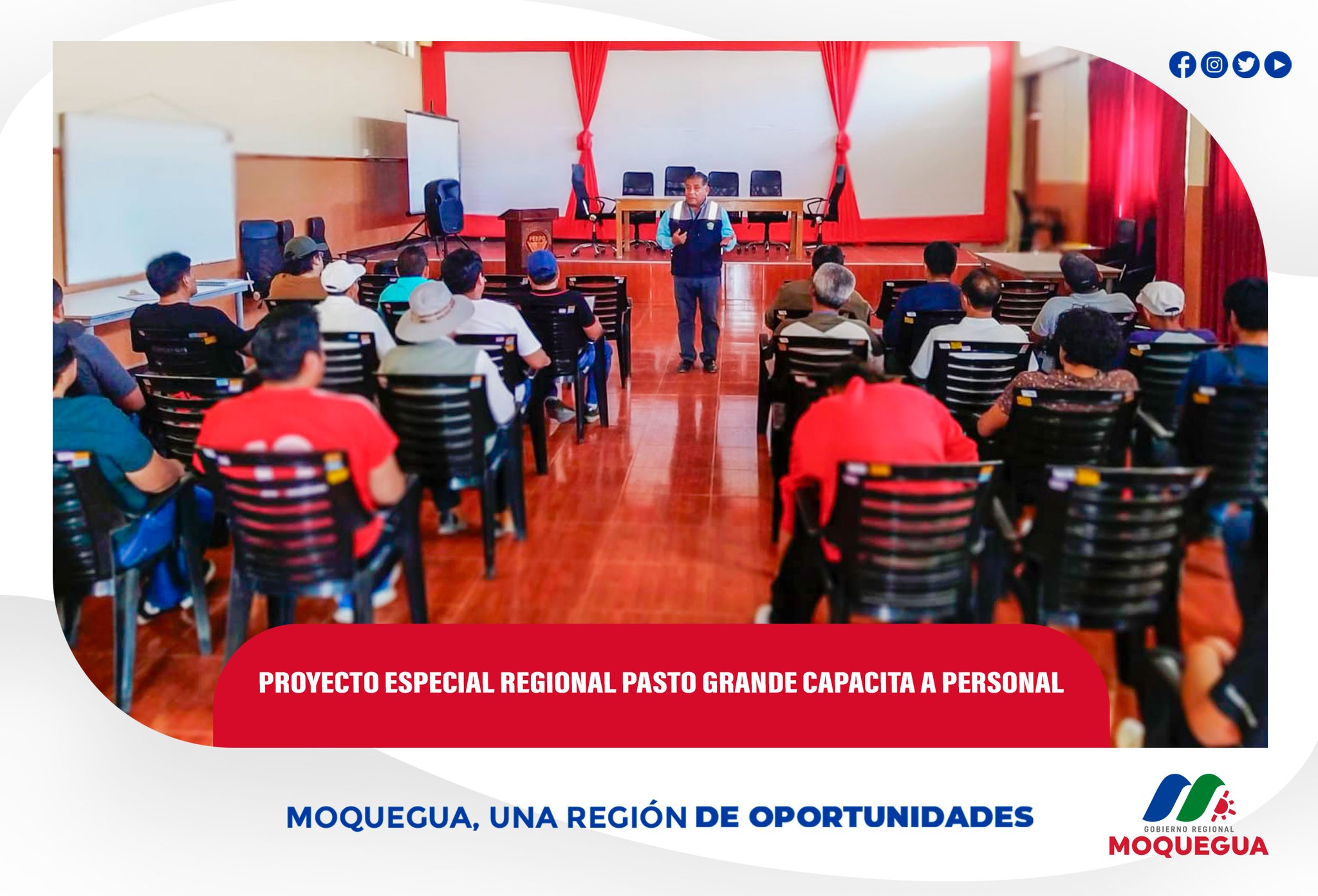 PROYECTO ESPECIAL REGIONAL PASTO GRANDE CAPACITA A NUEVO PERSONAL PARA REALIZAR LABORES EN CANAL DE CONDUCCIÓN