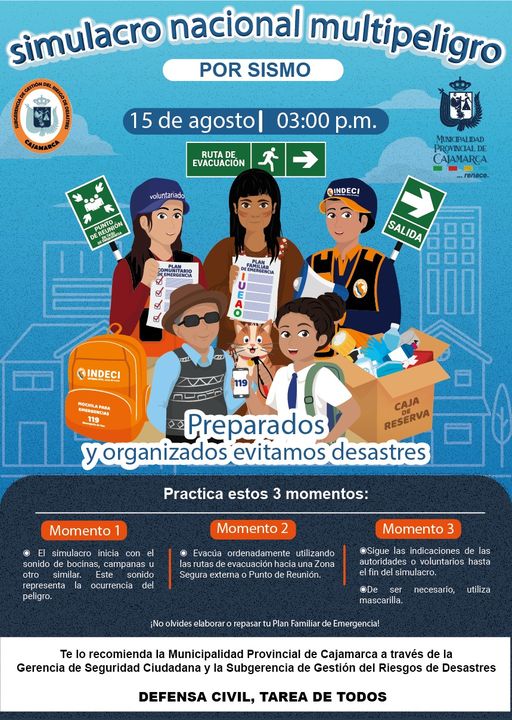 Preparados y organizados evitamos desastres.
🗓15 De Agosto 
🕑3:00 p.m.