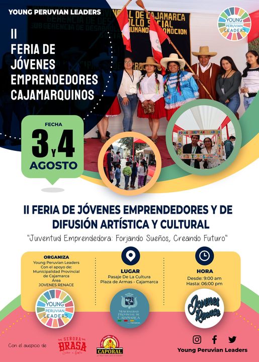 Este 3 y 4 de agosto te esperamos en el pasaje De La Cultura con los mejores emprendimientos cajamarquinos desde las 9:00 a. m. hasta las 6:00 p. m.