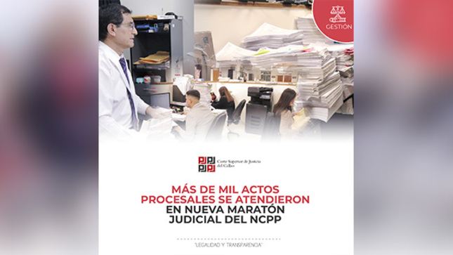 Más de mil actos procesales se atendieron en la maratón judicial del Nuevo Código Penal de la Corte del Callao