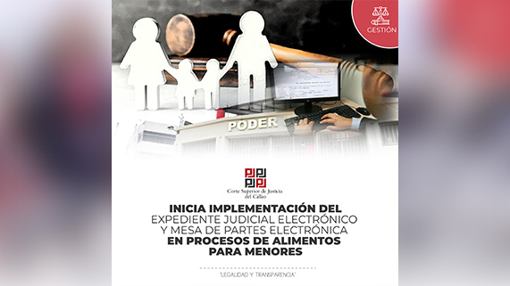 Desde 7 agosto se implementa Expediente Judicial Electrónico y Mesa de Partes Electrónica en procesos de alimentos para menores de juzgados de Familia del Callao