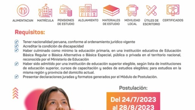 Peruanos con discapacidad podrán estudiar cursos de capacitación financiados con la Beca Inclusión Técnico Productiva 2023 