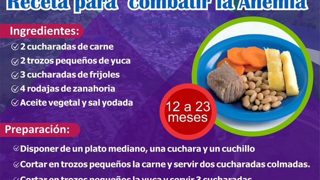 Seguimos comprometidos con la salud y el bienestar de nuestros niños más pequeños. Hoy, queremos presentarles una receta especial y deliciosa diseñada para niños de 12 a 23 meses de edad: "Carne con Frijoles". Esta preparación está especialmente pensada para combatir la anemia y proporcionar a nuestros pequeños los nutrientes esenciales que necesitan para crecer fuertes y saludables.   
 Comparte esta receta con tus seres queridos para que todos podamos disfrutar de sus beneficios.
¡Colquemarca, un nuevo comienzo con oportunidades para todos!
Prof. Santos Oviedo Ataucuri - Alcalde
Gestión 2023 - 2026


