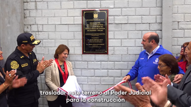Se entregó a la presidenta de la Corte Superior de Justicia del Callao, Teresa Soto, un terreno municipal donde se construirá el "Módulo Básico de Justicia" de Oquendo. 