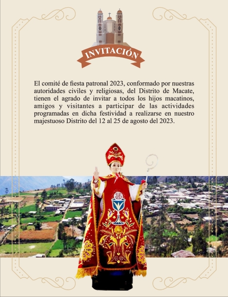 FIESTA PATRONAL EN HONOR A SANTO TORIBIO ALFONSO  DE MOGROVEJO